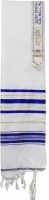 Tallit Acrylic Designed with Blue and Gold Stripes 18" x 72"