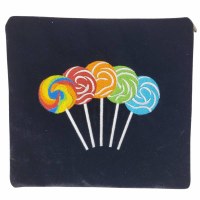 Tallis Bag Black Velvet Large Size Lolly Pop Design 12"