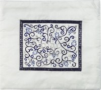 Yair Emanuel Embroidered Tallit Bag Blue on White