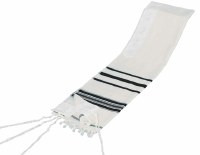 Tallis Wool Traditional Black Stripes 60" x 72"