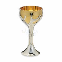 Kiddush Cup Silver and Gold Plated Tree of Life Design 6.5"