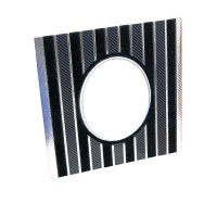 Additional picture of Birchas Hamazon Square Trifold Black Vertical Lines with Velvet Ashkenaz