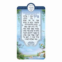 Asher Yatzar Hebrew Magnet Waterfall Design Ashkenaz Blue 8.2" x 4.3"
