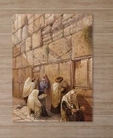 Vinyl Sukkah Mural Yom Tov Davening at the Kosel Sukkah Decoration 2' x 3'