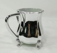 Acrylic Wash Cup with Metal Coating on Legs Silver Color
