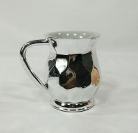 Acrylic Wash Cup with Metal Coating Hexagon Shape Silver Color