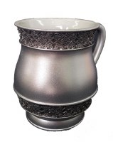 Wash Cup Silver Color with Filigree Border Design