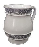 Wash Cup White Color with Filigree Border Design