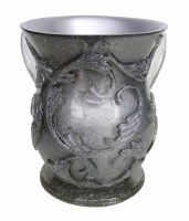 Wash Cup Silver with Silver Glitter Design