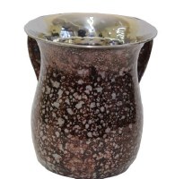 Wash Cup Stainless Steel Brown Marble Design