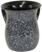 Wash Cup Stainless Steel Black Marble Design