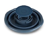 Collapsible Washing Bowl and Cup with Cover Set Blue