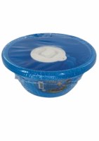 Plastic Washing Bowl and Cup with Lid Set Modeh Ani Design Blue
