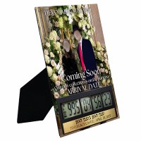 Personalized Tabletop Wedding Engagement Countdown Clock Arrival Announcement Design 5" x 7"