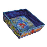 Yair Emanuel Wooden Passover Matzah Plate- The Seven Species