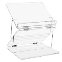 Lucite Tabletop Shtender Book Stand Collapsible Style Silver Accent