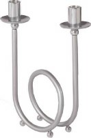 Yair Emanuel Anodized Aluminum Spiral Candlesticks - Silver