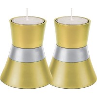 Yair Emanuel Anodized Aluminum Small Candlesticks - Gold