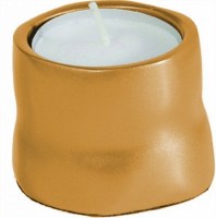 Yair Emanuel Anodized Aluminum Tea Light Single Candle Holder Gold