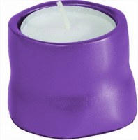 Yair Emanuel Anodized Aluminum Tea Light Single Candle Holder Purple