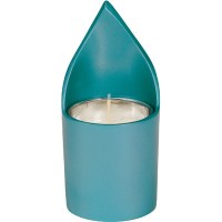 Yair Emanuel Anodized Aluminum Memorial Candle Holder - Turquoise