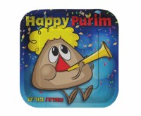 Additional picture of Purim Paper Plates Party Blower Confetti Design 10 Count