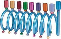 Yair Emanuel Chanukah Candle Menorah Spiral Anodized Aluminum Multicolor