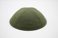 Additional picture of Cool Kippah Olive Green Linen 4 Part 18cm