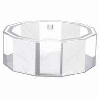 Additional picture of Lucite and Marble Matzah Box Hexagon Design White