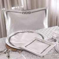 Pesach Set Faux Leather 4 Piece White and Silver Classic Design