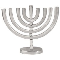 Hanukkah Candle Menorah Anodized Aluminum Silver