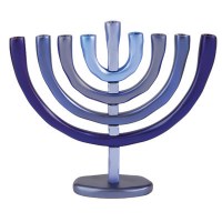 Hanukkah Candle Menorah Anodized Aluminum Blue