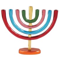 Hanukkah Candle Menorah Anodized Aluminum Coloful