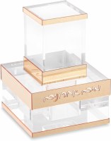 Lucite Mayim Achronim 2 Piece Set Die-Cut Design Gold