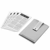 Faux Leather Bencher Card Set in Pouch White Silver 6" x 9"