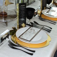 Additional picture of Lucite Raised Simanim Tray and Honey Bowl Silver Accent Set of 4 Place Settings