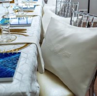 Additional picture of Faux Leather Pesach Pillow Case Classic Design White