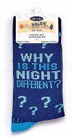 Additional picture of Passover Adult Crew Socks Why is this Night Different Design Fits Shoe Size 8-12