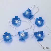 Additional picture of Mini String Lights Dreidel and Menorah Design Battery Operated