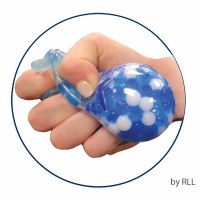 Additional picture of Squish Dreidel TM Filled with Blue and White Gel Beads