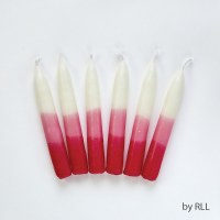 Additional picture of Pink and White Tricolor Shabbos Candles 12 Count Sharsheret