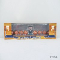 Additional picture of Candle Menorah Hand Painted Resin Basketball Design