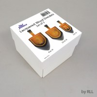 Additional picture of Wooden Dreidel Lacquered Brown 3 Piece Set