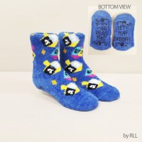 Additional picture of Chanukah Cozy Slipper Socks Dreidel Design Youth Size 1-5