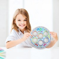 Additional picture of Plastic Seder Plates 8" Do It Yourself Kit 4 Pack