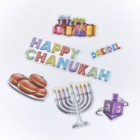 Additional picture of 3D Metallic Stickers Chanukah Design 2 Sheets
