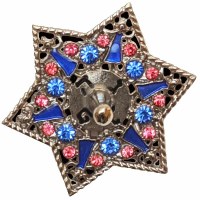 Additional picture of Metal Dreidel Jeweled Star Design Blue Pink