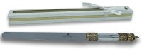 Additional picture of Challah Knife 925 Silver Non Serrated Swiss Blade Gold Crown Handle 17"