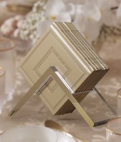 Additional picture of Lucite Zemirot Holder Includes Set Of 6 Faux Leather Brown Zemiros Shabbos Noam Style Edut Mizrach [Hardcover]
