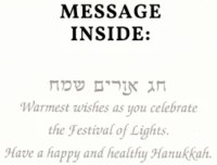 Additional picture of Chanukah Greeting Cards Menorah Tea Party Design 6 Pack